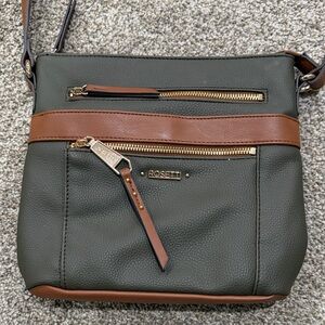 Rosetti Olive and Brown Crossbody Bag